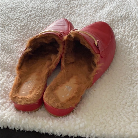 Red/ Yoki leather mules - Picture 3 of 4